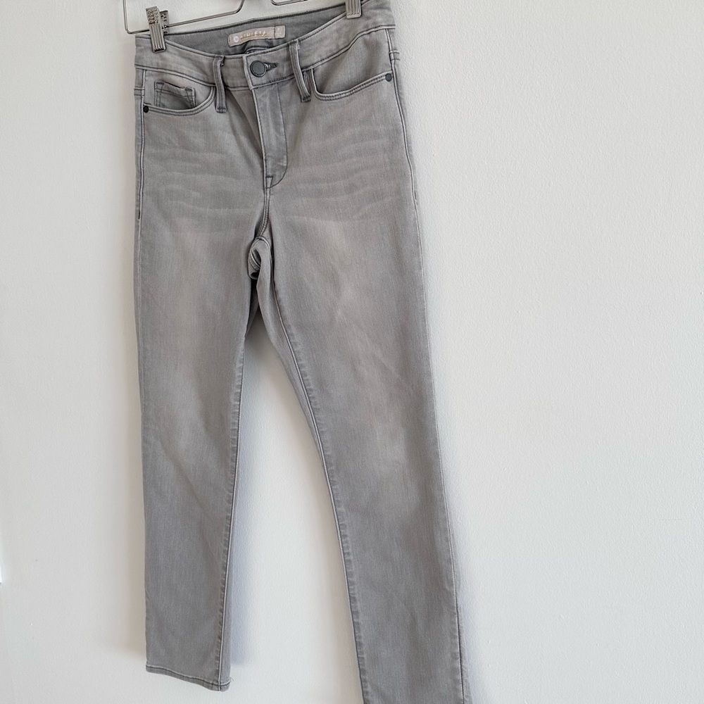Athleta gray sculptek slimming cropped skinny jeans size 0 - Picture 3 of 7